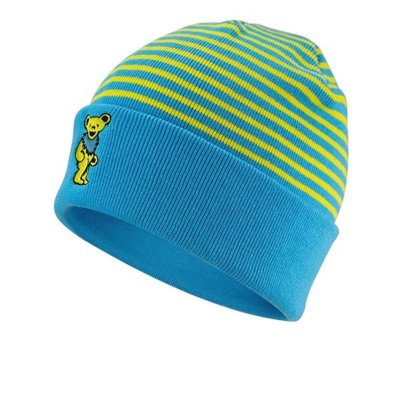 Grateful Dead Blue and Yellow Striped Beanie - Picture 1 of 10